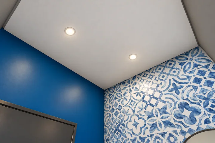 Espace lavabo · Étage — Plafond & lumière