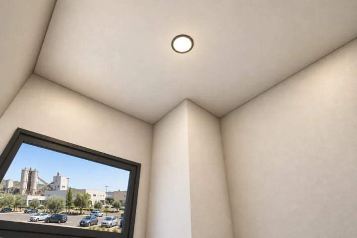 Sanitaires · Étage — Plafond & lumière